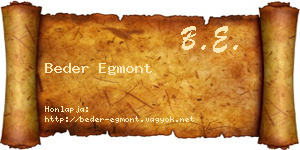Beder Egmont névjegykártya